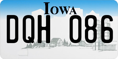IA license plate DQH086