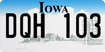IA license plate DQH103