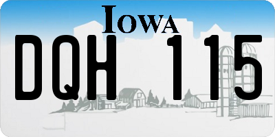 IA license plate DQH115