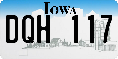 IA license plate DQH117