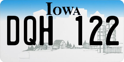 IA license plate DQH122