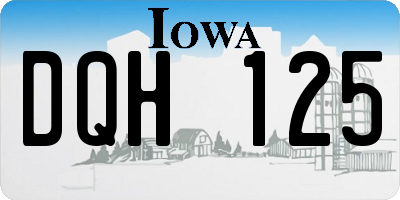 IA license plate DQH125
