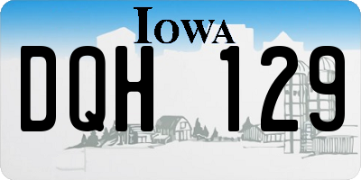 IA license plate DQH129