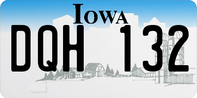 IA license plate DQH132