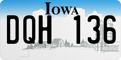 IA license plate DQH136