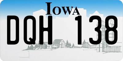 IA license plate DQH138