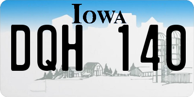IA license plate DQH140