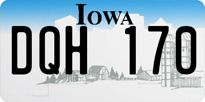 IA license plate DQH170
