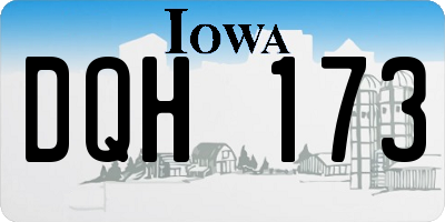IA license plate DQH173