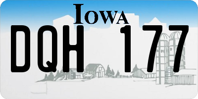 IA license plate DQH177