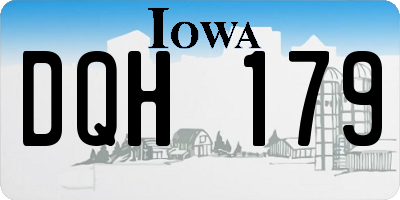 IA license plate DQH179