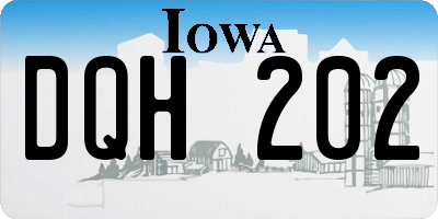 IA license plate DQH202