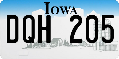 IA license plate DQH205