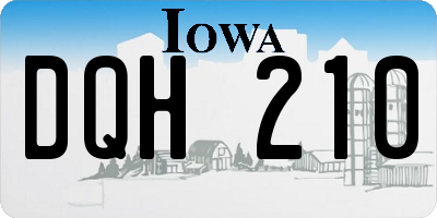 IA license plate DQH210
