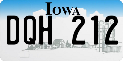 IA license plate DQH212