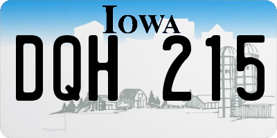 IA license plate DQH215