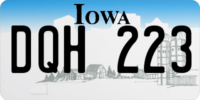 IA license plate DQH223