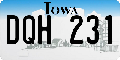 IA license plate DQH231