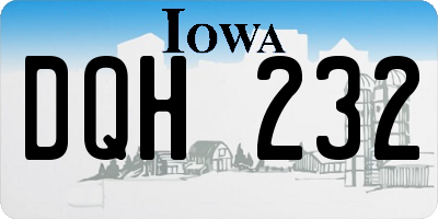 IA license plate DQH232