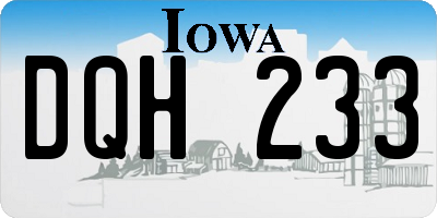 IA license plate DQH233