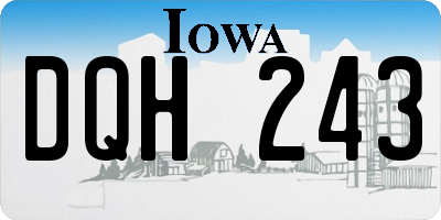 IA license plate DQH243