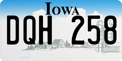IA license plate DQH258