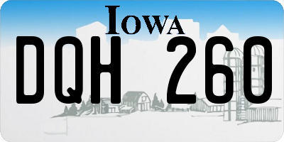 IA license plate DQH260