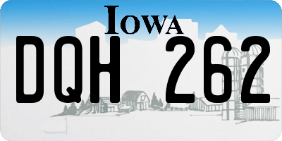 IA license plate DQH262