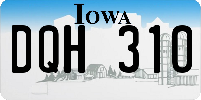 IA license plate DQH310