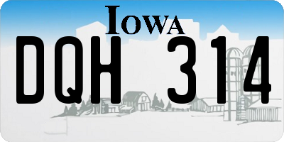 IA license plate DQH314