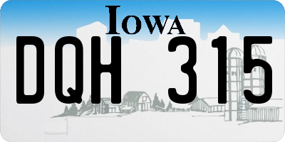 IA license plate DQH315