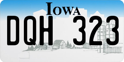 IA license plate DQH323