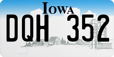 IA license plate DQH352