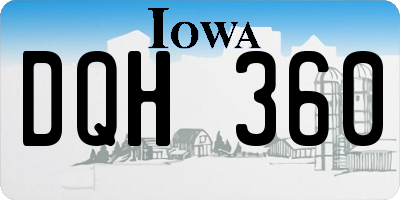 IA license plate DQH360