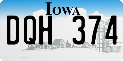 IA license plate DQH374