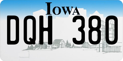 IA license plate DQH380