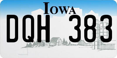 IA license plate DQH383