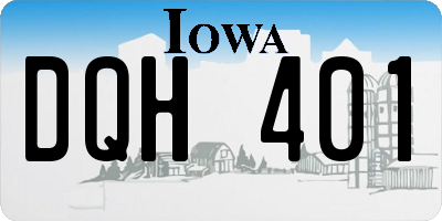 IA license plate DQH401