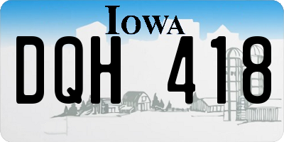 IA license plate DQH418