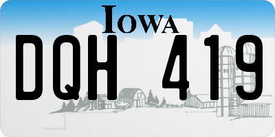 IA license plate DQH419
