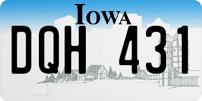 IA license plate DQH431