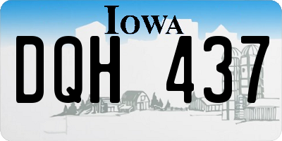 IA license plate DQH437