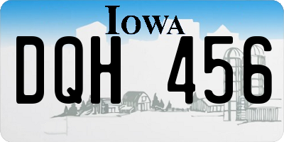 IA license plate DQH456