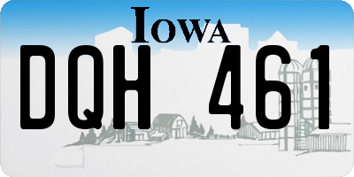IA license plate DQH461