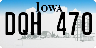 IA license plate DQH470