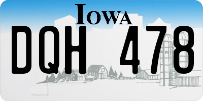 IA license plate DQH478