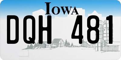 IA license plate DQH481