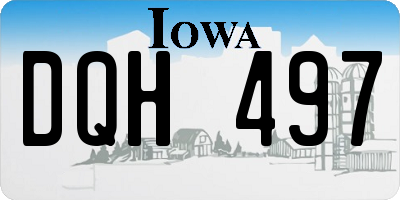 IA license plate DQH497
