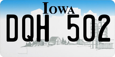 IA license plate DQH502