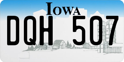 IA license plate DQH507